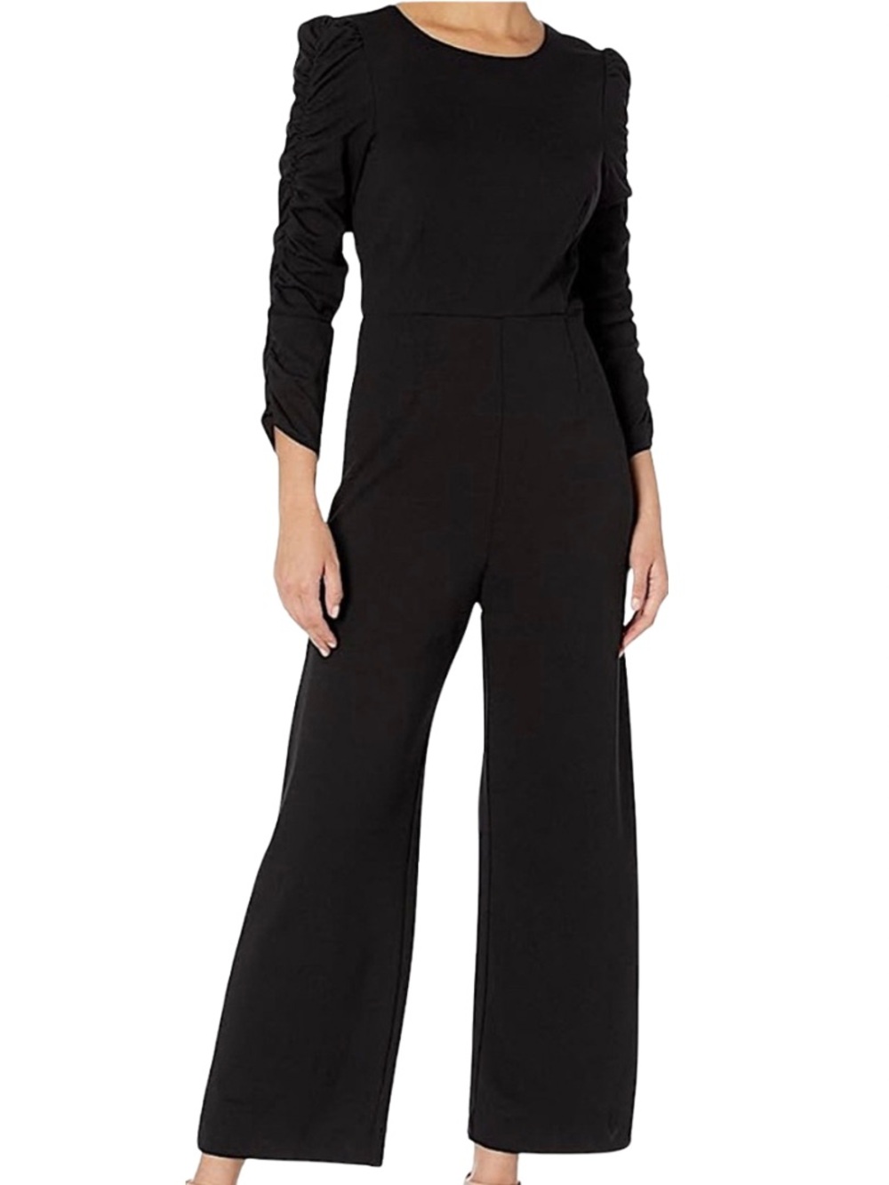 Ali & Jay NWT Mountain Views Ruched Long Sleeve Wide Leg Jumpsuit Black Size M